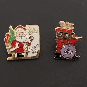 Vintage Elks Club Christmas Float Pins